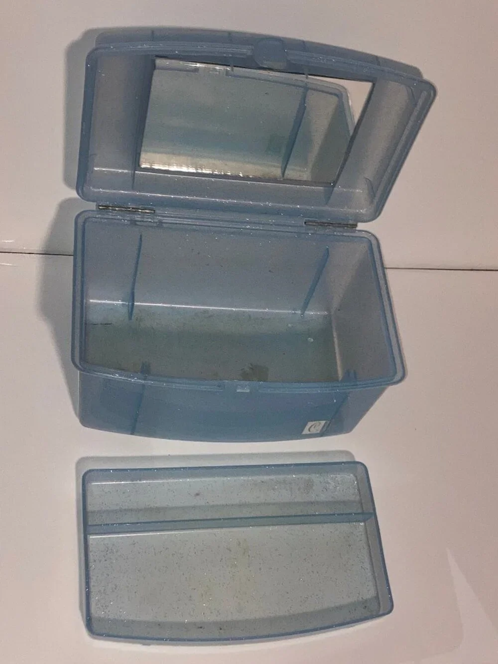 Caboodles Light blue glitter makeup organizer case